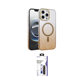 MARSİLYAN™- iPhone 16 Pro Max Kılıf Ahenk Doku Özel Seri - Siyah Bilvis 3X AR Hayalet Cam Ekran Koruyucu