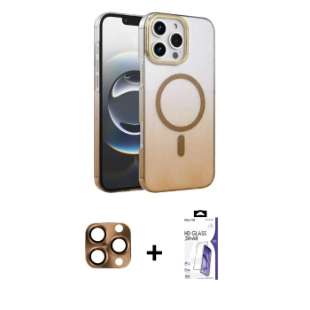 MARSİLYAN™- iPhone 16 Pro Max Kılıf Ahenk Doku Özel Seri - Siyah Bilvis 3X AR HD Cam Ekran Koruyucu + Pers Alüminyum Kamera Lens - CLTM