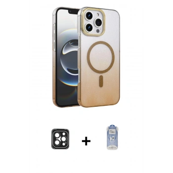 MARSİLYAN™- iPhone 16 Pro Max Kılıf Ahenk Doku Özel Seri - Siyah Joko Magic 5D Cam + PVD Metal Kamera Lens - SH