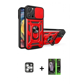 MARSİLYAN™- iPhone 16 Pro Max Kılıf Ahenk Klasik - Şeffaf 360 Full Body Arka Koruyucu + PVD Metal Kamera Lens - GS