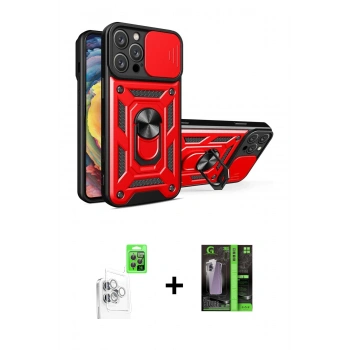 MARSİLYAN™- iPhone 16 Pro Max Kılıf Ahenk Klasik - Şeffaf 360 Full Body Arka Koruyucu + Raze Metal Kamera Lens - BZ