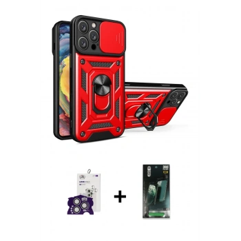 MARSİLYAN™- iPhone 16 Pro Max Kılıf Ahenk Klasik - Siyah 360 Mat Full Body Arka Koruyucu + Bilvis Titan Kamera Lens - GS