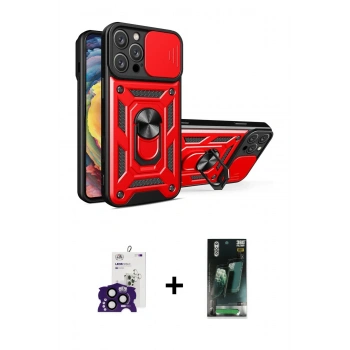 MARSİLYAN™- iPhone 16 Pro Max Kılıf Ahenk Klasik - Siyah 360 Mat Full Body Arka Koruyucu + Bilvis Titan Kamera Lens - SH