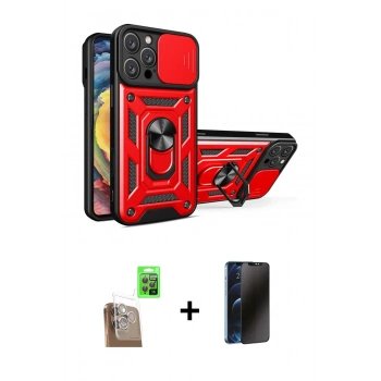 MARSİLYAN™- iPhone 16 Pro Max Kılıf Ahenk Klasik - Siyah 3D Antistatik Hayalet Cam Ekran Koruyucu + Raze Metal Kamera Lens - CLTM