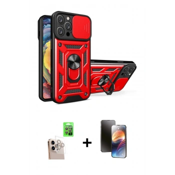 MARSİLYAN™- iPhone 16 Pro Max Kılıf Ahenk Klasik - Siyah 3D Antistatik Mat Seramik Nano Ekran Koruyucu + Raze Metal Kamera Lens - NLGY
