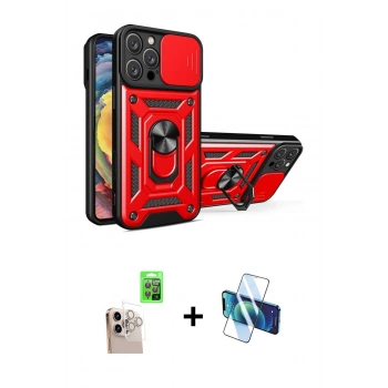 MARSİLYAN™- iPhone 16 Pro Max Kılıf Ahenk Klasik - Siyah 3D Antistatik Seramik Nano Ekran Koruyucu + Raze Metal Kamera Lens - NLGY