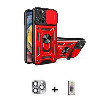 MARSİLYAN™- iPhone 16 Pro Max Kılıf Ahenk Klasik - Siyah Bilvis 3D Cam Ekran Koruyucu + Pers Alüminyum Kamera Lens - GI