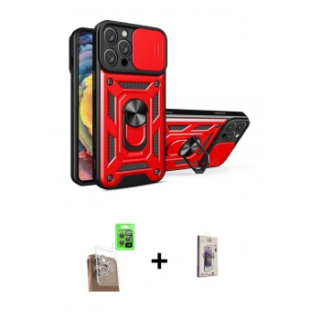 MARSİLYAN™- iPhone 16 Pro Max Kılıf Ahenk Klasik - Siyah Bilvis 3D Cam Ekran Koruyucu + Raze Metal Kamera Lens - CLTM