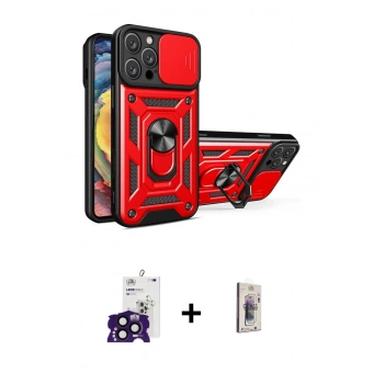 MARSİLYAN™- iPhone 16 Pro Max Kılıf Ahenk Klasik - Siyah Bilvis 3D Cam Ekran Koruyucu + Bilvis Titan Kamera Lens - SH