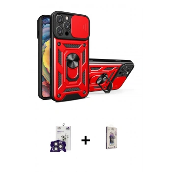 MARSİLYAN™- iPhone 16 Pro Max Kılıf Ahenk Klasik - Siyah Bilvis 3D Cam Ekran Koruyucu + Bilvis Titan Kamera Lens - TMGI