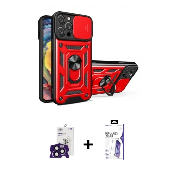 MARSİLYAN™- iPhone 16 Pro Max Kılıf Ahenk Klasik - Siyah Bilvis 3X AR HD Cam Ekran Koruyucu + Bilvis Titan Kamera Lens - SH
