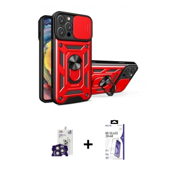 MARSİLYAN™- iPhone 16 Pro Max Kılıf Ahenk Klasik - Siyah Bilvis 3X AR HD Cam Ekran Koruyucu + Bilvis Titan Kamera Lens - TMGI