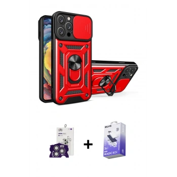 MARSİLYAN™- iPhone 16 Pro Max Kılıf Ahenk Klasik - Siyah Bilvis 5in1 5D Magic Hayalet Cam Ekran Koruyucu + Bilvis Titan Kamera Lens - GS
