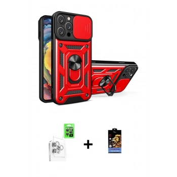 MARSİLYAN™- iPhone 16 Pro Max Kılıf Ahenk Klasik - Siyah Buffer Hayalet Cam Ekran Koruyucu + Raze Metal Kamera Lens - BZ