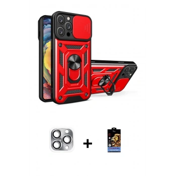 MARSİLYAN™- iPhone 16 Pro Max Kılıf Ahenk Klasik - Siyah Buffer Hayalet Cam Ekran Koruyucu + Pers Alüminyum Kamera Lens - GI