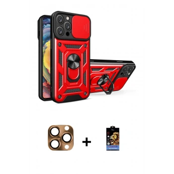MARSİLYAN™- iPhone 16 Pro Max Kılıf Ahenk Klasik - Siyah Buffer Hayalet Cam Ekran Koruyucu + Pers Alüminyum Kamera Lens - CLTM