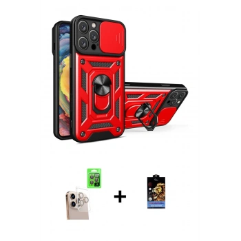 MARSİLYAN™- iPhone 16 Pro Max Kılıf Ahenk Klasik - Siyah Buffer Hayalet Cam Ekran Koruyucu + Raze Metal Kamera Lens - NLGY