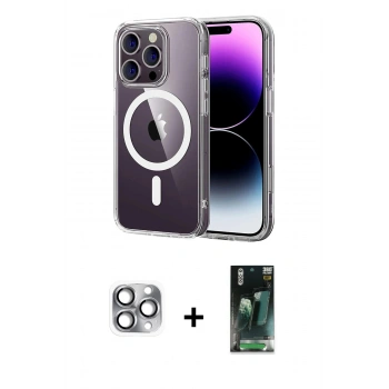 MARSİLYAN™- iPhone 16 Pro Max Kılıf Ahenk Minimal Serisi - Siyah 360 Mat Full Body Arka Koruyucu + Pers Alüminyum Kamera Lens - GI