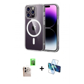 MARSİLYAN™- iPhone 16 Pro Max Kılıf Ahenk Minimal Serisi - Siyah 3D Antistatik Cam Ekran Koruyucu + Raze Metal Kamera Lens - NLGY