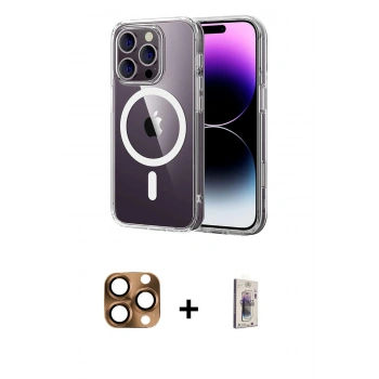 MARSİLYAN™- iPhone 16 Pro Max Kılıf Ahenk Minimal Serisi - Siyah Bilvis 3D Cam Ekran Koruyucu + Pers Alüminyum Kamera Lens - CLTM