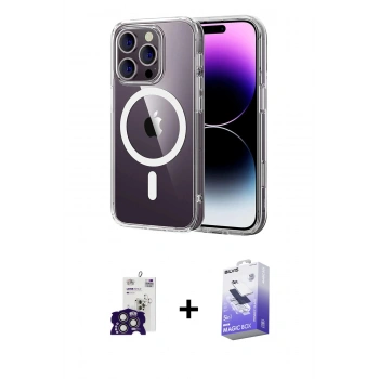 MARSİLYAN™- iPhone 16 Pro Max Kılıf Ahenk Minimal Serisi - Siyah Bilvis 5in1 5D Magic Hayalet Cam Ekran Koruyucu + Bilvis Titan Kamera Lens - TMGI