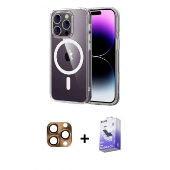 MARSİLYAN™- iPhone 16 Pro Max Kılıf Ahenk Minimal Serisi - Siyah Bilvis 5in1 5D Magic Hayalet Cam Ekran Koruyucu + Pers Alüminyum Kamera Lens - CLTM