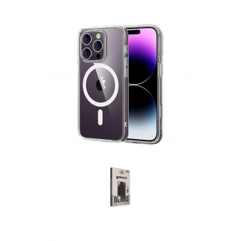 MARSİLYAN™- iPhone 16 Pro Max Kılıf Ahenk Minimal Serisi - Siyah Bilvis Hayalet Cam Ekran Koruyucu