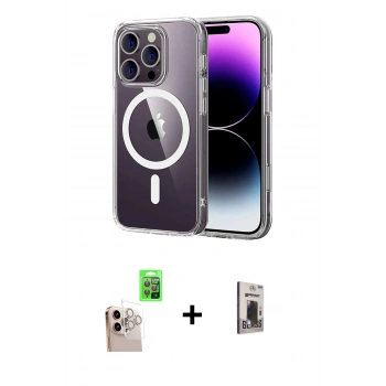 MARSİLYAN™- iPhone 16 Pro Max Kılıf Ahenk Minimal Serisi - Siyah Bilvis Hayalet Cam Ekran Koruyucu + Raze Metal Kamera Lens - NLGY