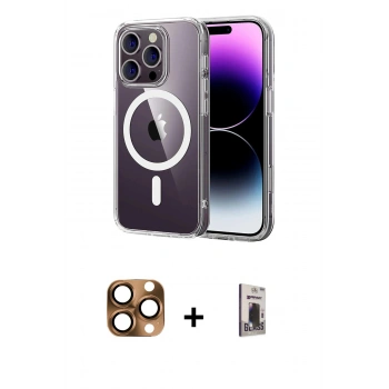 MARSİLYAN™- iPhone 16 Pro Max Kılıf Ahenk Minimal Serisi - Siyah Bilvis Hayalet Cam Ekran Koruyucu + Pers Alüminyum Kamera Lens - CLTM
