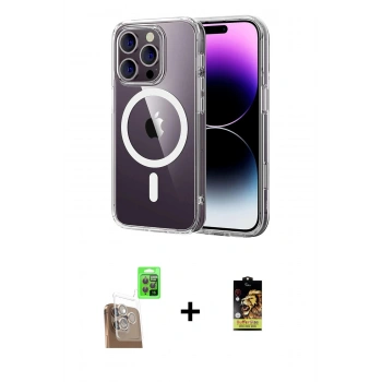 MARSİLYAN™- iPhone 16 Pro Max Kılıf Ahenk Minimal Serisi - Siyah Buffer Cam Ekran Koruyucu + Raze Metal Kamera Lens - CLTM