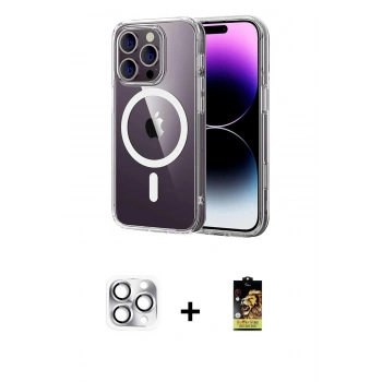 MARSİLYAN™- iPhone 16 Pro Max Kılıf Ahenk Minimal Serisi - Siyah Buffer Cam Ekran Koruyucu + Pers Alüminyum Kamera Lens - GS