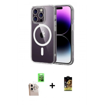 MARSİLYAN™- iPhone 16 Pro Max Kılıf Ahenk Minimal Serisi - Siyah Buffer Cam Ekran Koruyucu + Raze Metal Kamera Lens - NLGY