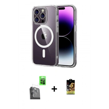 MARSİLYAN™- iPhone 16 Pro Max Kılıf Ahenk Minimal Serisi - Siyah Buffer Cam Ekran Koruyucu + Raze Metal Kamera Lens - SH