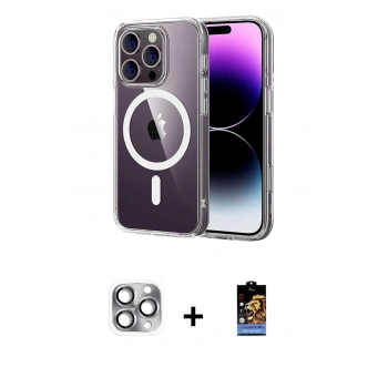 MARSİLYAN™- iPhone 16 Pro Max Kılıf Ahenk Minimal Serisi - Siyah Buffer Hayalet Cam Ekran Koruyucu + Pers Alüminyum Kamera Lens - GI