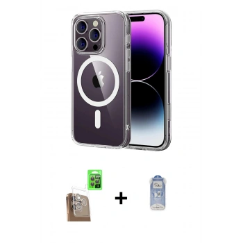 MARSİLYAN™- iPhone 16 Pro Max Kılıf Ahenk Minimal Serisi - Siyah Joko Magic 5D Cam + Raze Metal Kamera Lens - CLTM