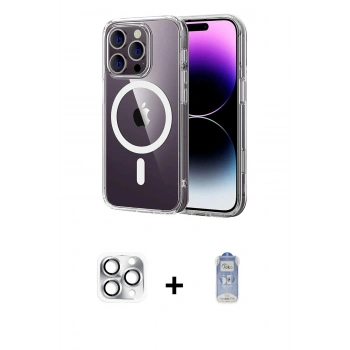 MARSİLYAN™- iPhone 16 Pro Max Kılıf Ahenk Minimal Serisi - Siyah Joko Magic 5D Cam + Pers Alüminyum Kamera Lens - GS