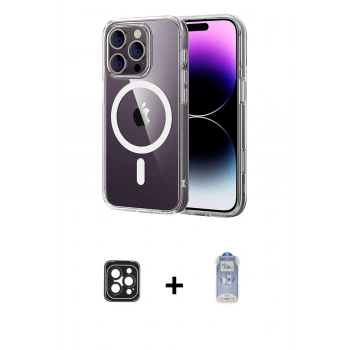 MARSİLYAN™- iPhone 16 Pro Max Kılıf Ahenk Minimal Serisi - Siyah Joko Magic 5D Cam + PVD Metal Kamera Lens - SH