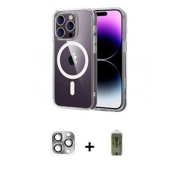 MARSİLYAN™- iPhone 16 Pro Max Kılıf Ahenk Minimal Serisi - Siyah Joko Magic 5D Hayalet Cam + Pers Alüminyum Kamera Lens - GI