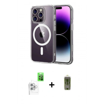 MARSİLYAN™- iPhone 16 Pro Max Kılıf Ahenk Minimal Serisi - Siyah Joko Magic 5D Hayalet Cam + Raze Metal Kamera Lens - BZ