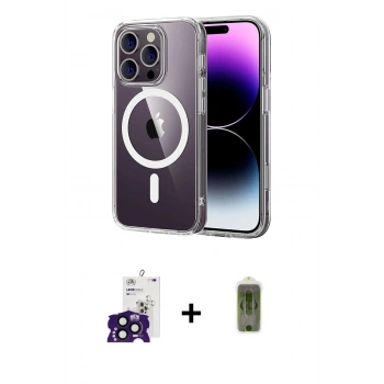 MARSİLYAN™- iPhone 16 Pro Max Kılıf Ahenk Minimal Serisi - Siyah Joko Magic 5D Hayalet Cam + Bilvis Titan Kamera Lens - SH