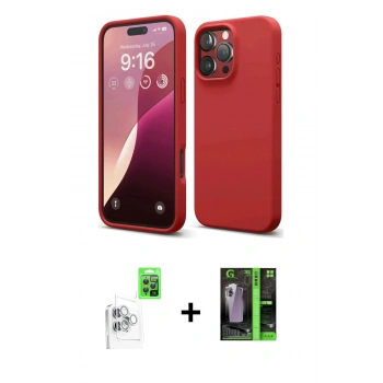 MARSİLYAN™- iPhone 16 Pro Max Kılıf Ahenk Serisi - Şeffaf 360 Full Body Arka Koruyucu + Raze Metal Kamera Lens - BZ