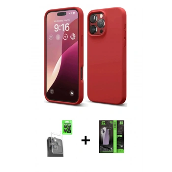 MARSİLYAN™- iPhone 16 Pro Max Kılıf Ahenk Serisi - Şeffaf 360 Full Body Arka Koruyucu + Raze Metal Kamera Lens - SH