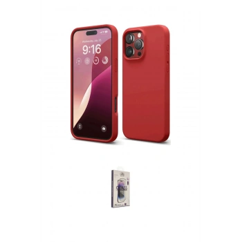 MARSİLYAN™- iPhone 16 Pro Max Kılıf Ahenk Serisi - Siyah Bilvis 3D Cam Ekran Koruyucu