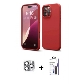 MARSİLYAN™- iPhone 16 Pro Max Kılıf Ahenk Serisi - Siyah Bilvis 3X AR Hayalet Cam Ekran Koruyucu + Pers Alüminyum Kamera Lens - GI