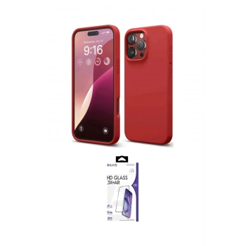 MARSİLYAN™- iPhone 16 Pro Max Kılıf Ahenk Serisi - Siyah Bilvis 3X AR HD Cam Ekran Koruyucu