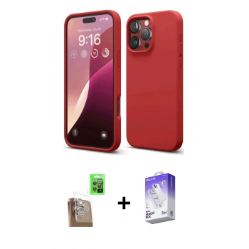 MARSİLYAN™- iPhone 16 Pro Max Kılıf Ahenk Serisi - Siyah Bilvis 5in1 3D Magic Cam Ekran Koruyucu + Raze Metal Kamera Lens - CLTM