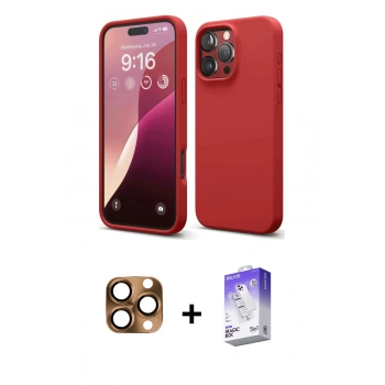 MARSİLYAN™- iPhone 16 Pro Max Kılıf Ahenk Serisi - Siyah Bilvis 5in1 3D Magic Cam Ekran Koruyucu + Pers Alüminyum Kamera Lens - CLTM