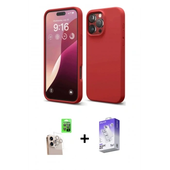 MARSİLYAN™- iPhone 16 Pro Max Kılıf Ahenk Serisi - Siyah Bilvis 5in1 3D Magic Cam Ekran Koruyucu + Raze Metal Kamera Lens - NLGY