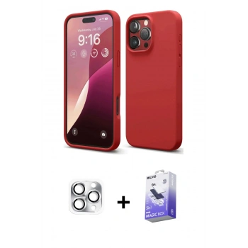 MARSİLYAN™- iPhone 16 Pro Max Kılıf Ahenk Serisi - Siyah Bilvis 5in1 5D Magic Hayalet Cam Ekran Koruyucu + Pers Alüminyum Kamera Lens - GS