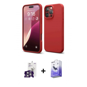 MARSİLYAN™- iPhone 16 Pro Max Kılıf Ahenk Serisi - Siyah Bilvis 5in1 5D Magic Hayalet Cam Ekran Koruyucu + Bilvis Titan Kamera Lens - GS